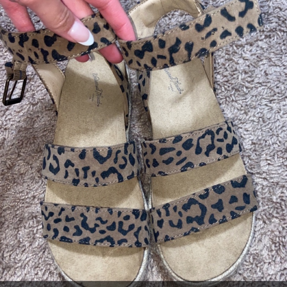 leopard platform sandals
